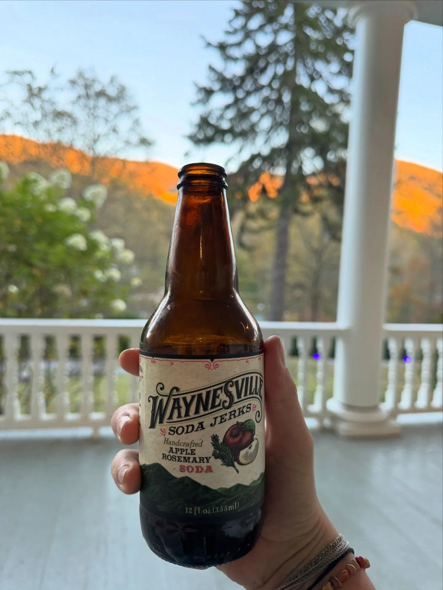 No better way to unwind at the end of the day than with a @waynesvillesodajerks on the Balsam Mountain Inn front porch.