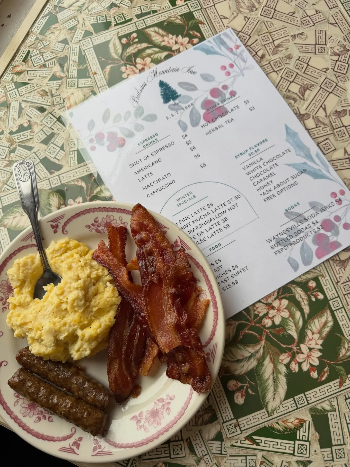 Make sure to stop by the Inn on Fridays, Saturdays, and Sunday mornings 8-11 for our breakfast buffet! The cafe is open every morning 7-11 with our new holiday menu!