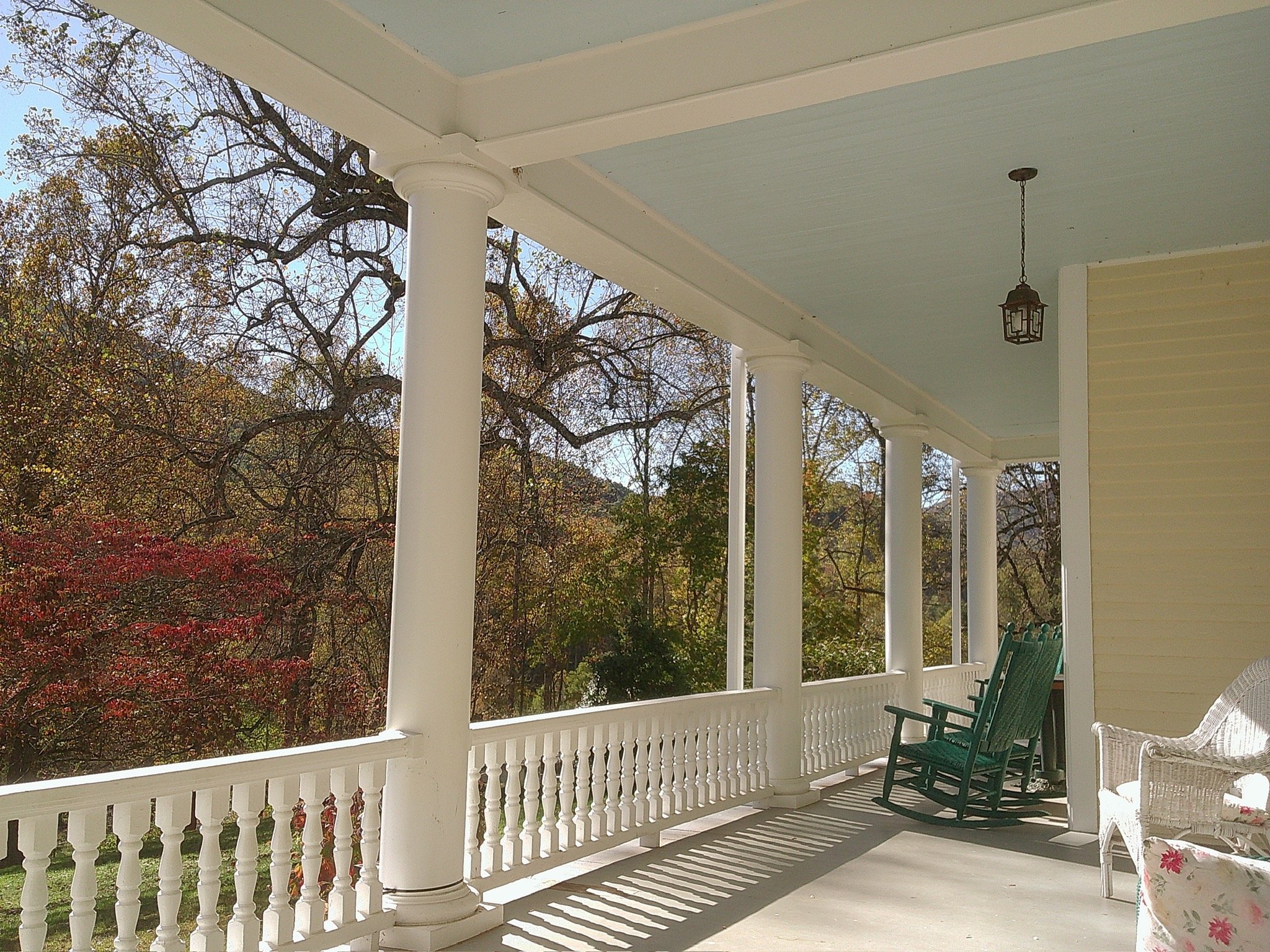 Fall foliage from the front porch of Balsam Mountain Inn