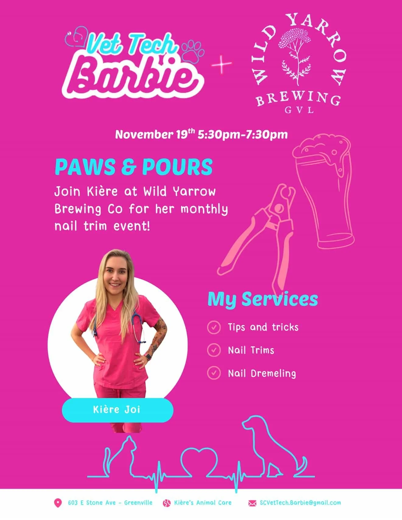 Paws & Pours and Boyos Burgers on $5 Pint Night