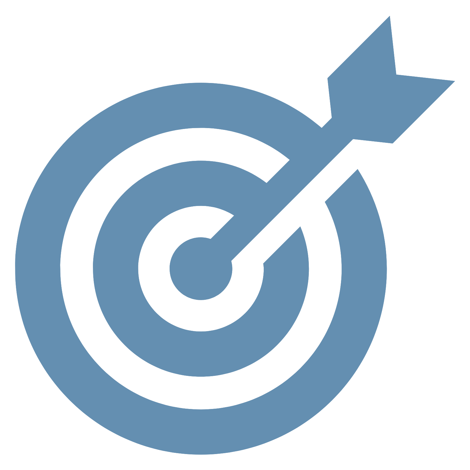 Icon of a bullseye target with an upward arrow crossing through it, symbolizing growth or achievement.