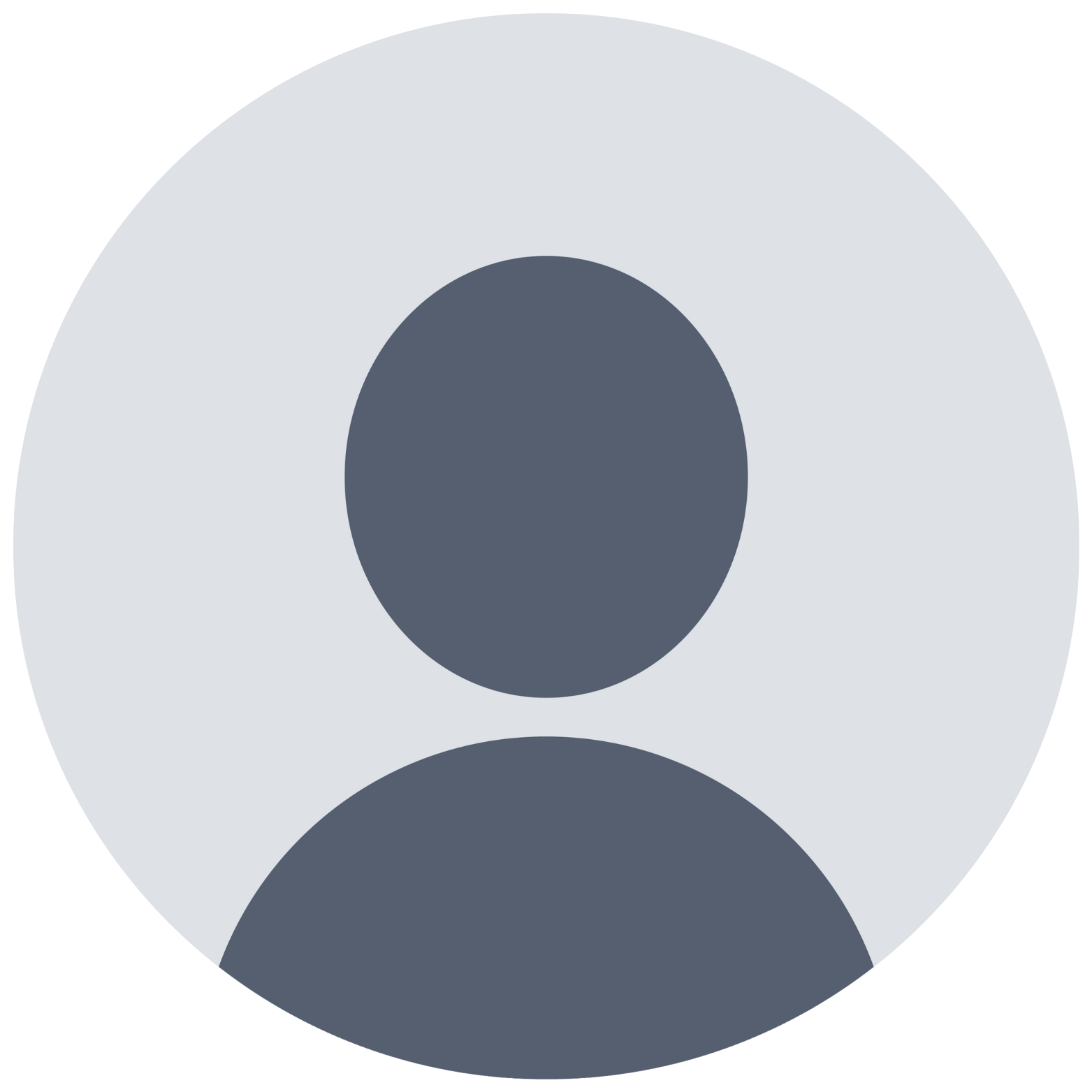 Illustration of a generic user profile avatar with a circular face and shoulders, gray silhouette on a light gray background.