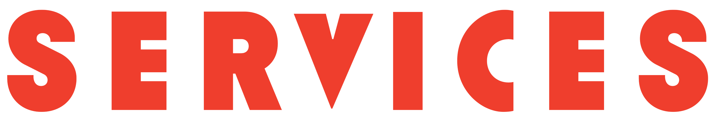 Red text on a black background spelling out the word 'SERVICES'