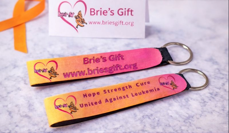 Brie’s Gift Two-Sided Wristlet Keychain – Hope • Strength • Cur