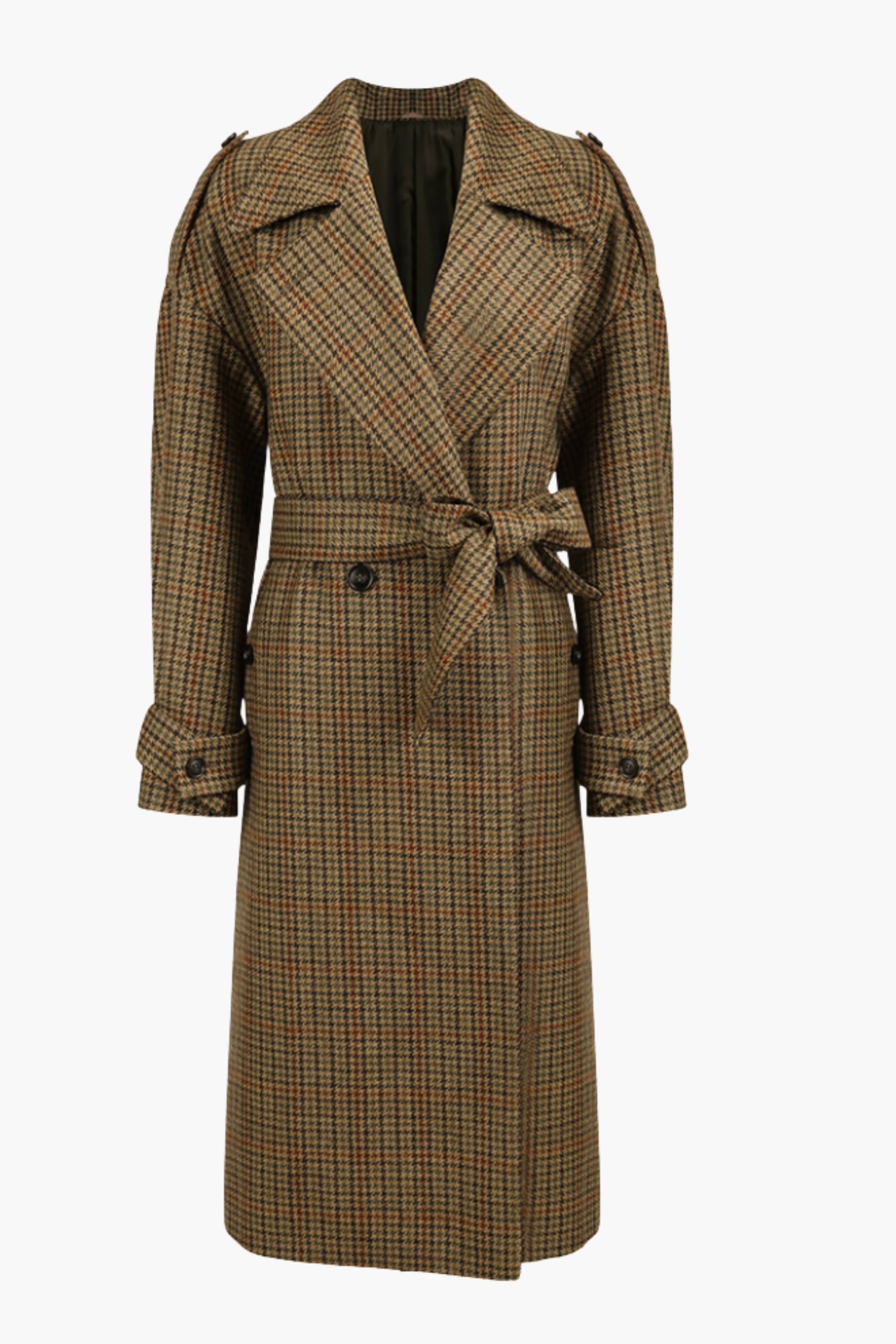 Winter Trench in Houndstooth Tweed