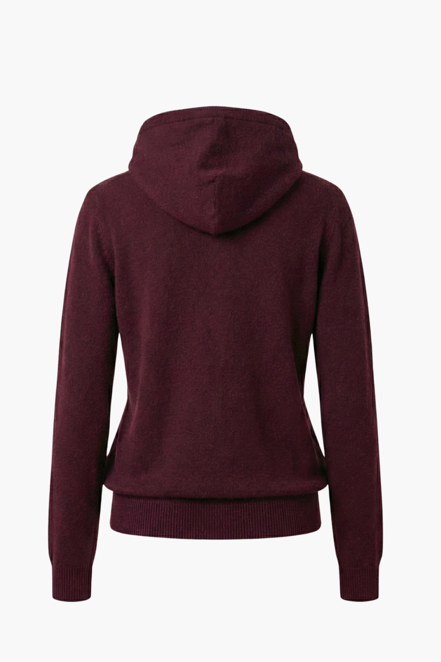 Back image of 100% Cashmere Hoodie in Burgundy