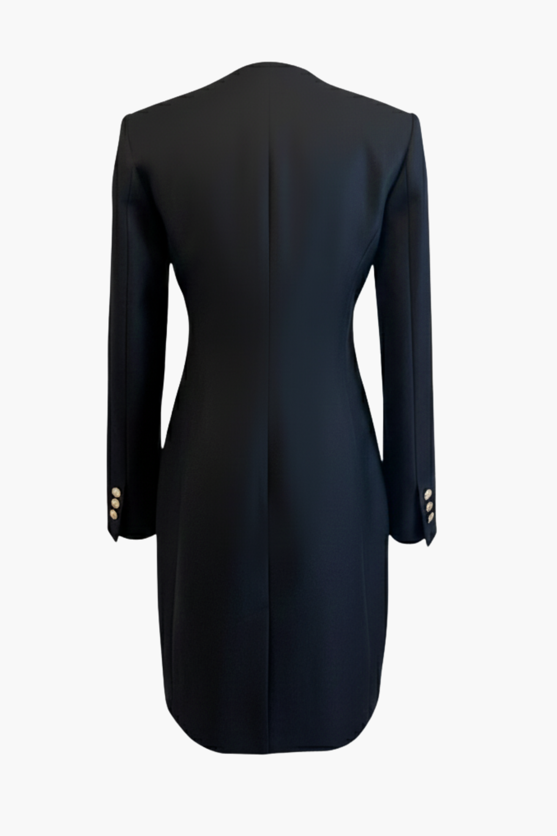 Back view of black dress