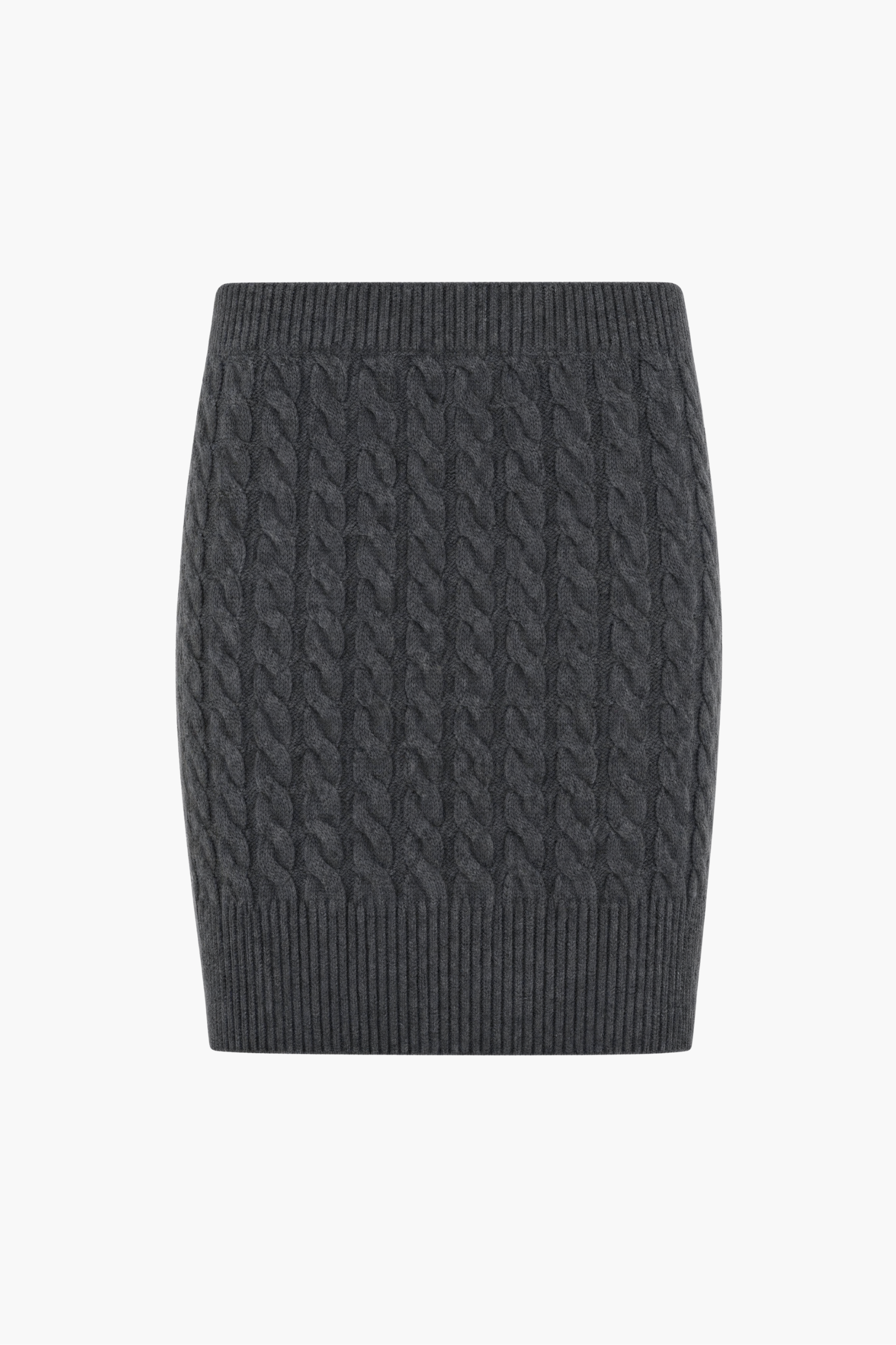 Cable Knit Skirt in Cashmere
