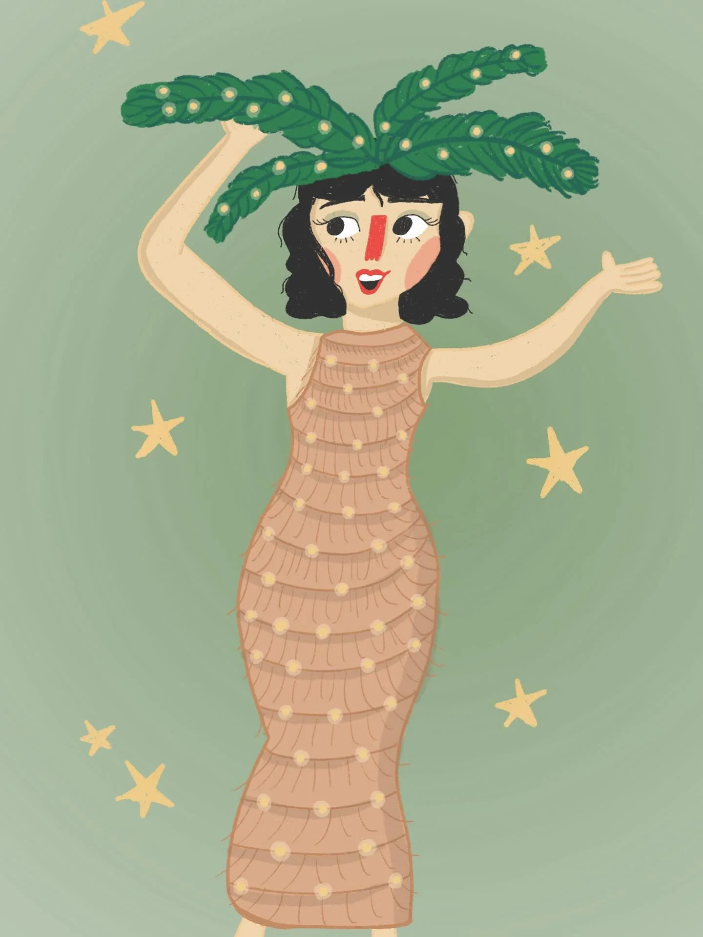 The cutest walking palm tree. 🌴 Had to doodle-fy @lacey_lilac_acb in her iconic palm tree attire!!! 🤭