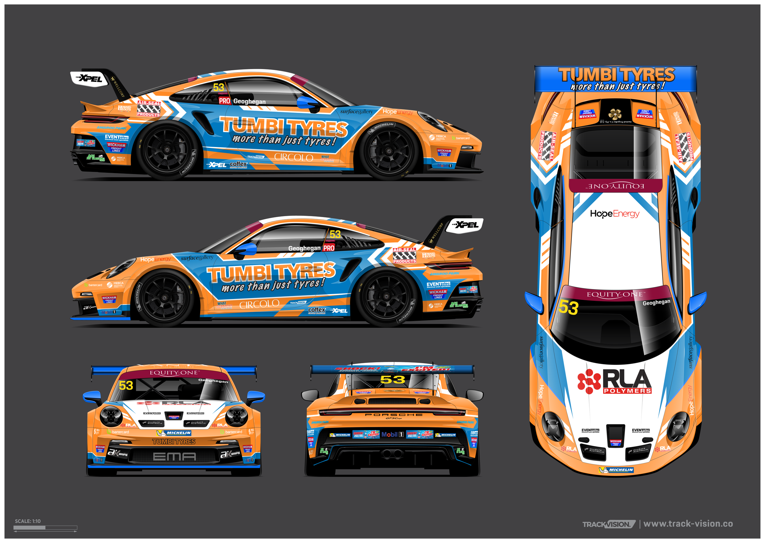 Porsche Australia 992 Tumbi Tyres Livery Design