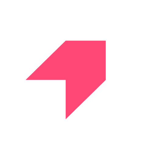 Pink lightning bolt icon on white background