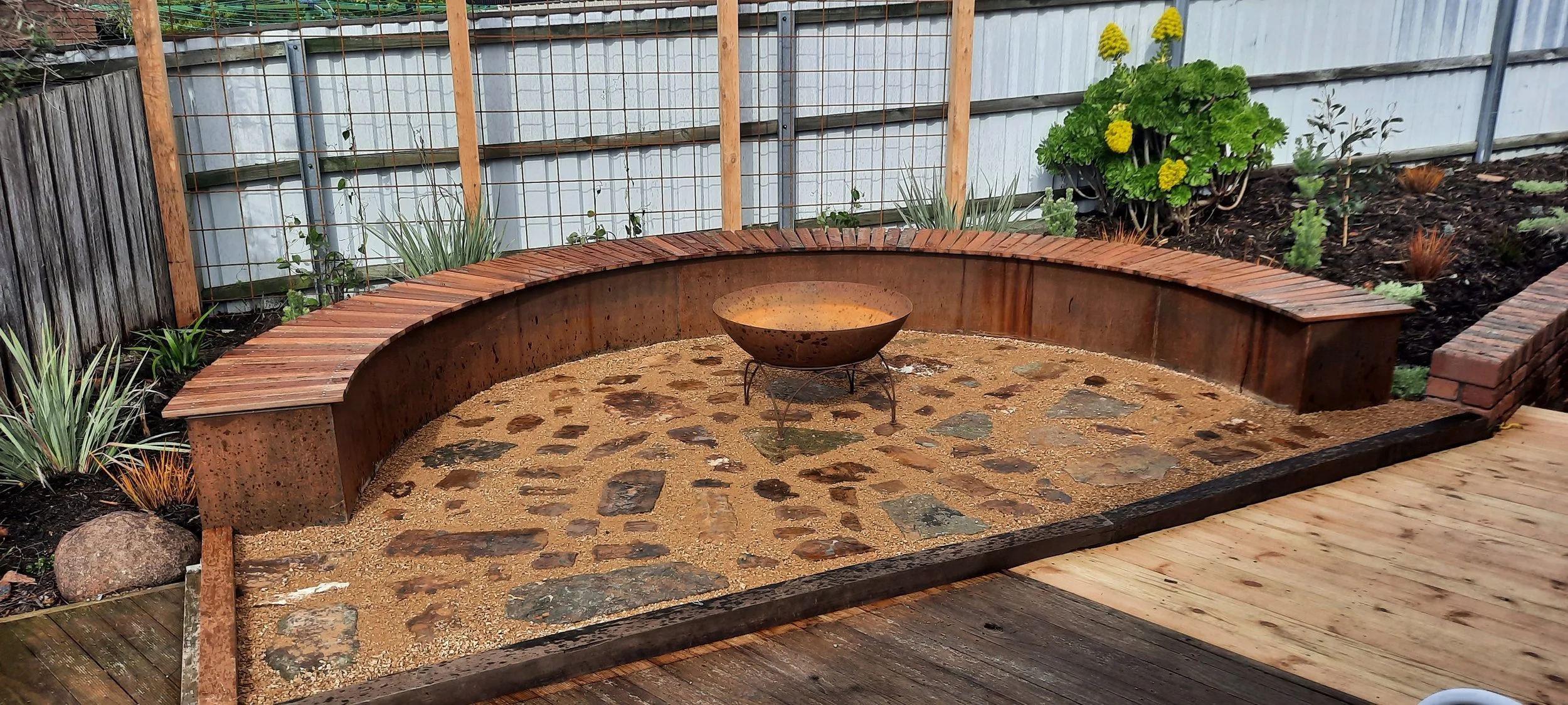 Bespoke Fire Pit Area finished