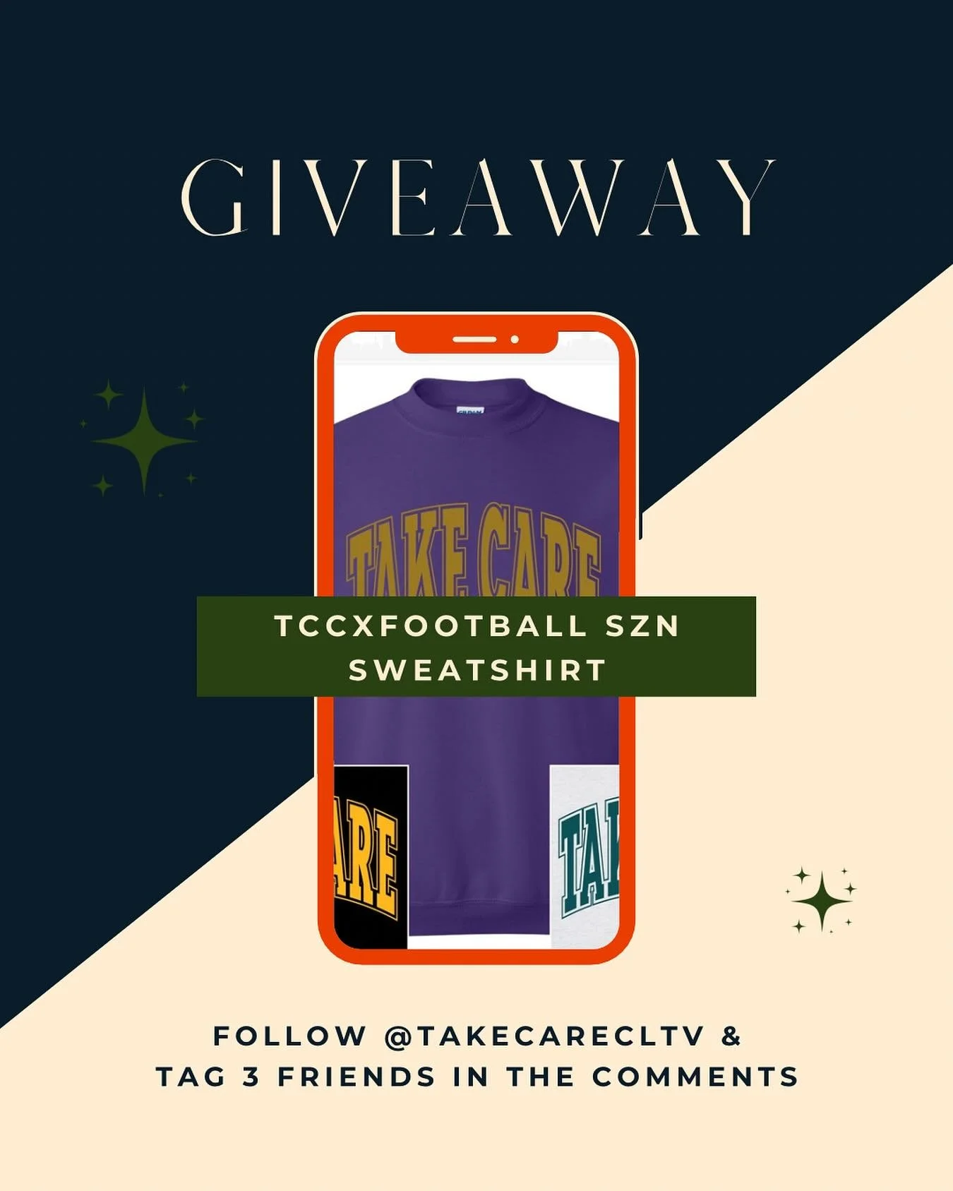 🚨 GIVEAWAY ALERT 🚨 

Rep your favorite team this season! 🏈 
Take Care wants to show our love for the cities we serve (Philadelphia, Pittsburgh, and Baltimore) 🤍 

To enter the giveaway:
- like this post
- follow @takecarecltv 
- tag 3 friends in 