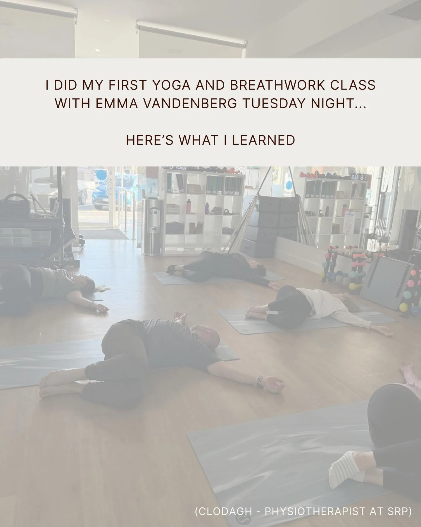Tried my first yoga + breathwork class this week and it reinforced something we see all the time in physio 👇

Stress shows up physically.
But the way you breathe can help you change that.

Such a simple but powerful tool to bring the body back to ca