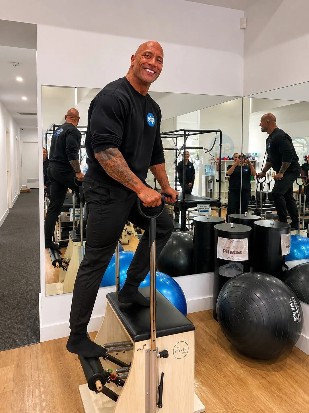 We heard The Rock was in town - lucky he had time for some treatment and a quick Pilates session 💪💀

He&rsquo;s going to sleep like a rock tonight 🪨💤

#dwaynejohnson #pilates #semaphorerdphysio #semaphore #physio 

(Disclaimer: this is Ai 🤓)