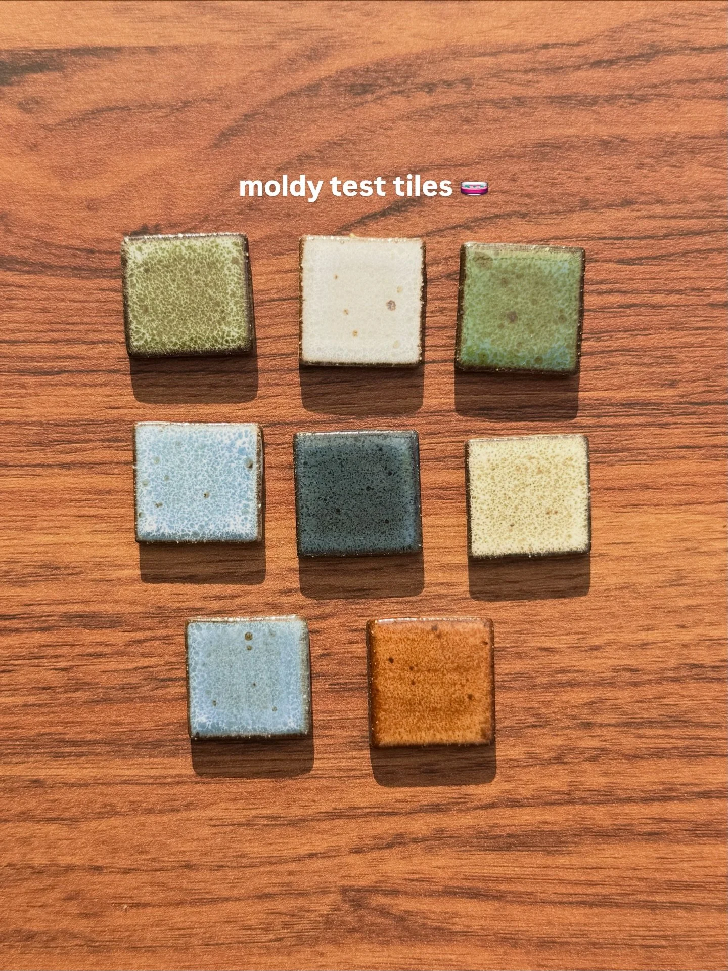 i loved this group of tiles from my recent batch
🧫 all tests tiles r on clay body 266 <3 #ceramics #pottery #glaze #glazecombo #mold #mayco