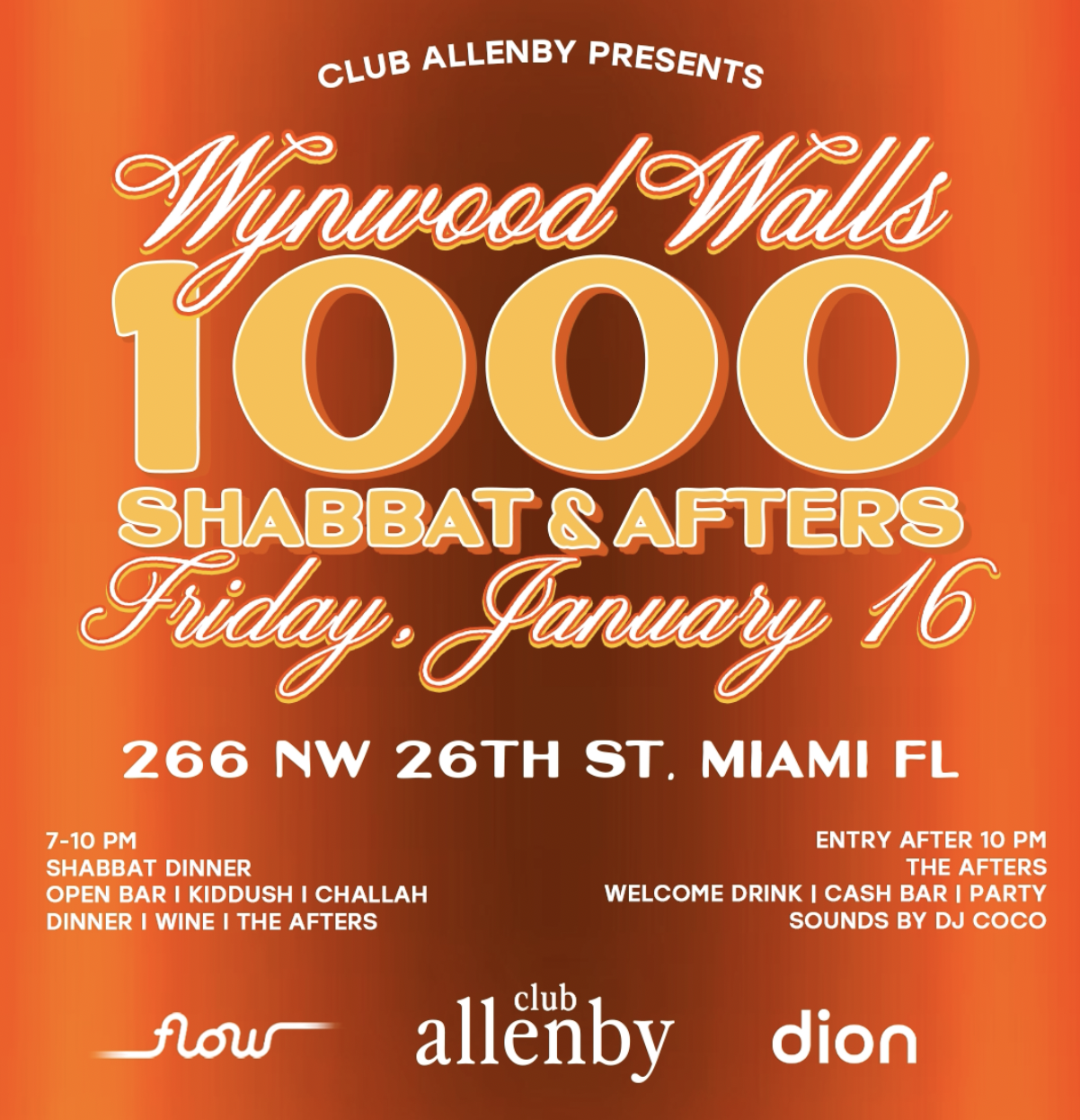 Wynwood Walls 1000 I Shabbat + Afters Miami
