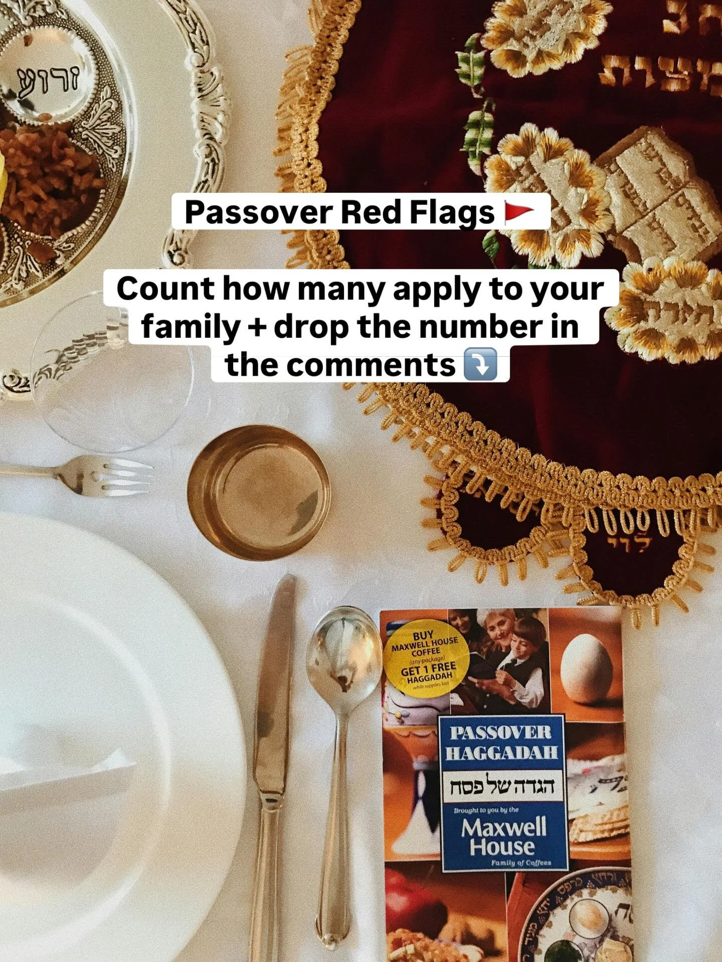 Count your red flags and drop the number in the comments 👇

After surviving the Seder, you deserve a night with good company, good wine, and an Argentine grill. 

Join us Monday, April 6th for the Passover Grill 🥩 

Tickets increase Friday - after 