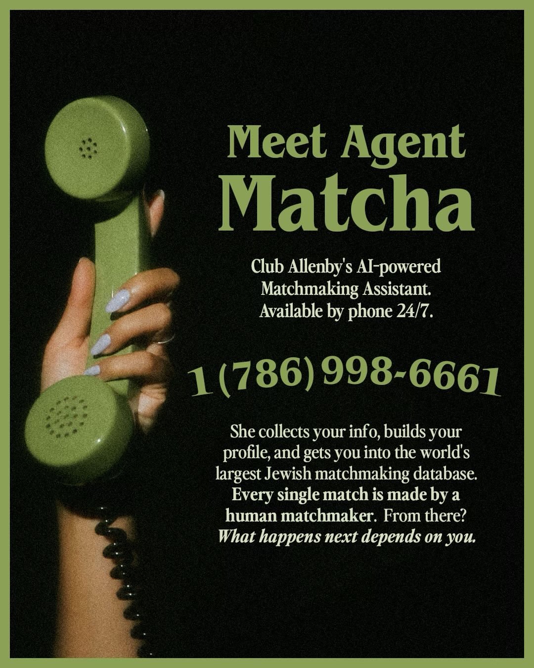Meet Matcha 🍵✨ 
Our AI matchmaking agent &mdash; built to make intentional connection feel effortless.

As part of the membership experience, Matcha helps facilitate curated introductions, aligned match suggestions, priority access to events, and a 
