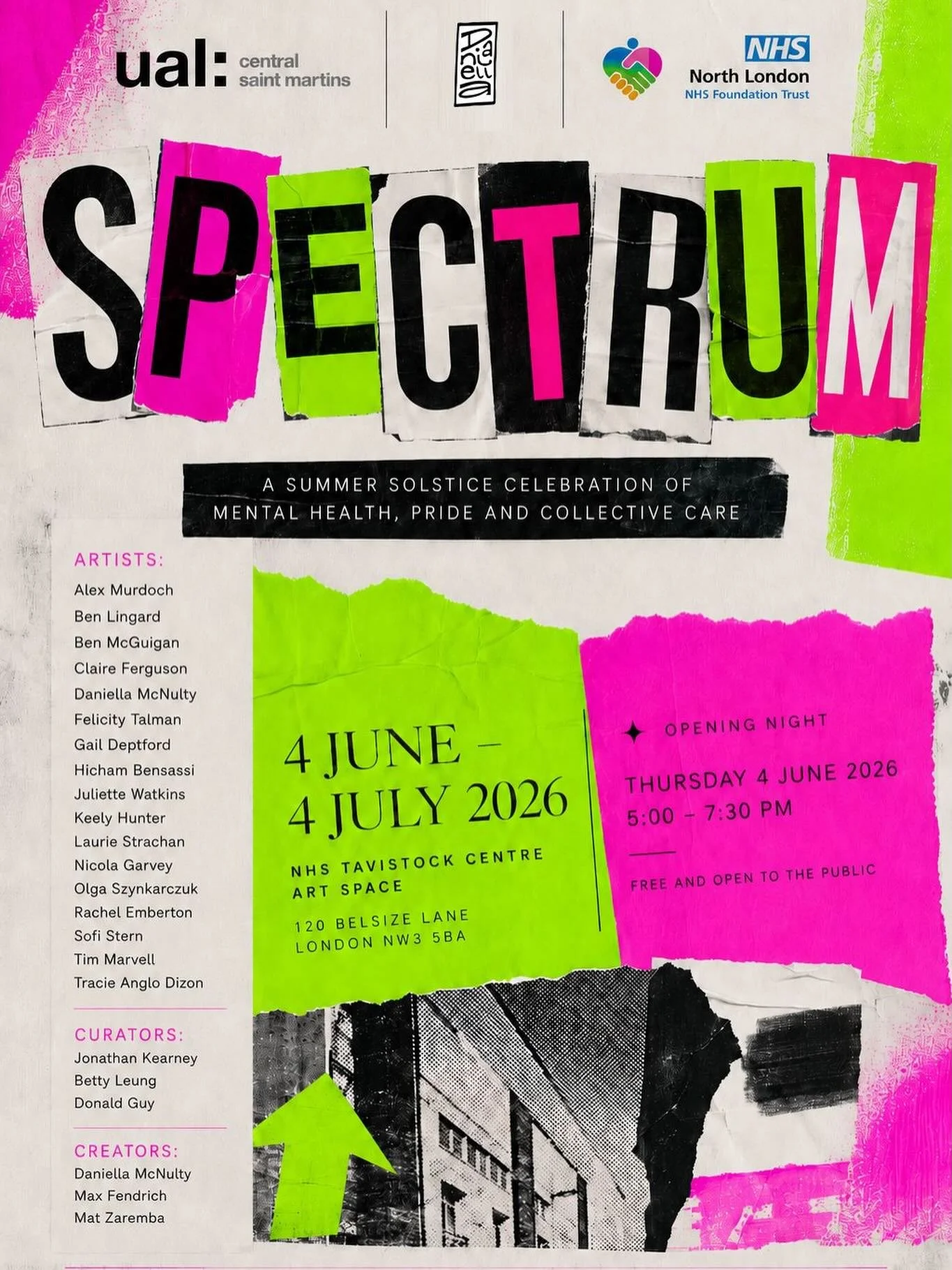🇬🇧 Calling all Londoners 🇬🇧

SAVE THE DATE - THURSDAY 4 JUNE

Welcome to Spectrum, the first-ever art exhibition collaboration between the @ NHS Tavistock Centre Art Space and @unioftheartslondon @csm_news featuring the class of @mafineartdigital