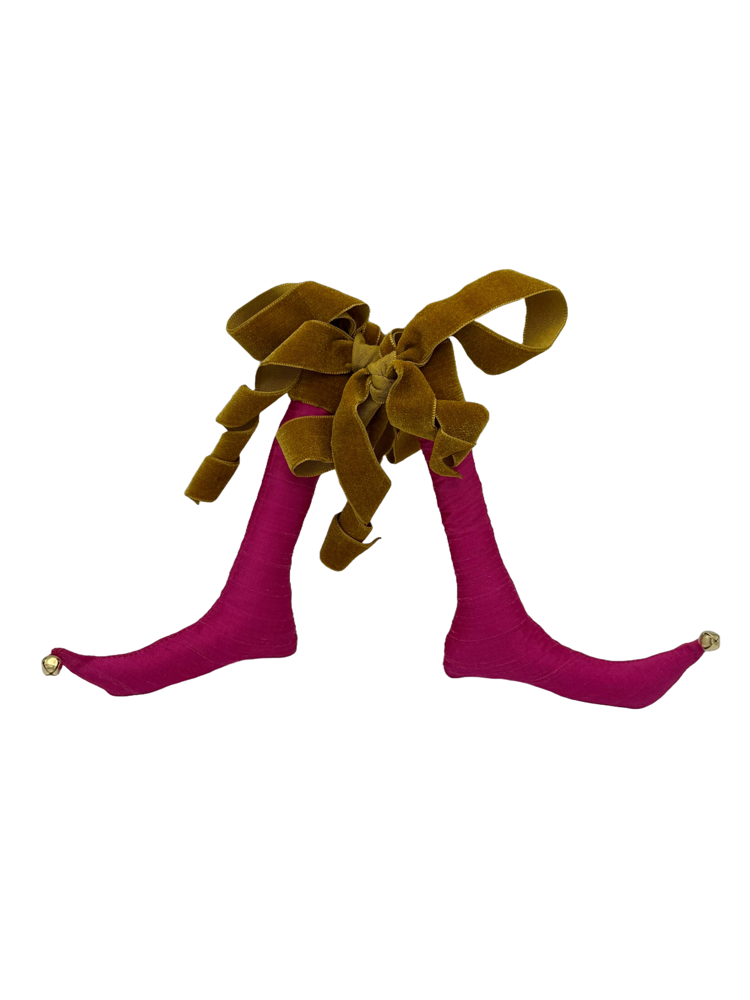 Silk Pixie Bootie Sachet Magenta with antique gold trim