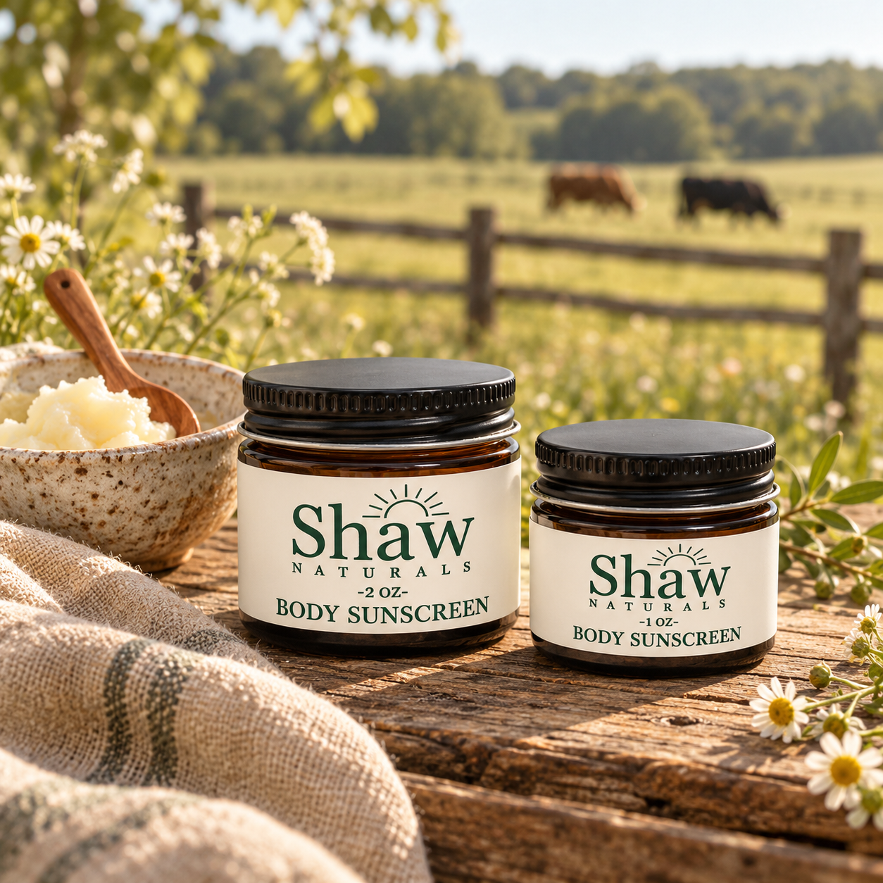 Farmhouse sunscreen jars beside a sunlit pasture-4.png