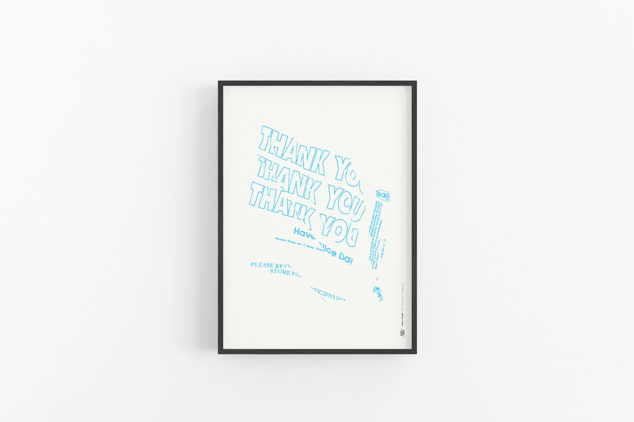 A deconstructed thank-you bag turned into bold, thought-provoking wall art-premium black wood frame