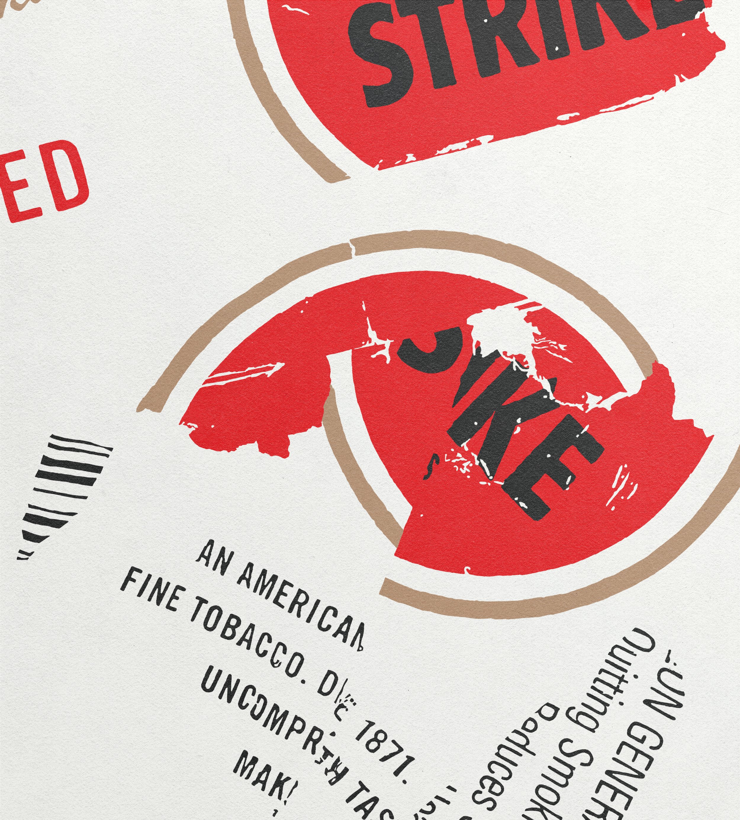Lucky Strike deconstructed art print – minimalist design perfect for collectors and edgy decor.