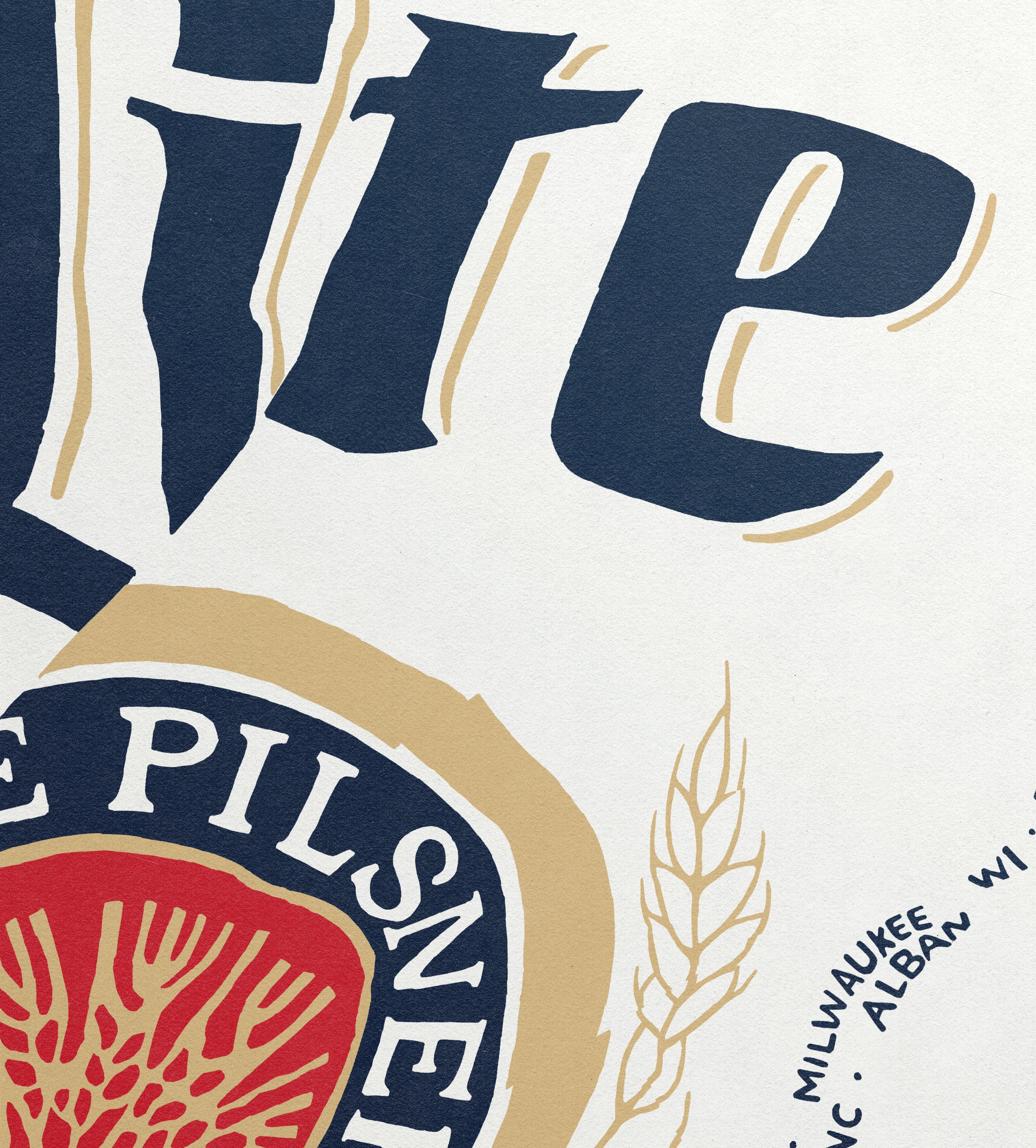 Bold art print featuring a reimagined beer can, highlighting imperfections with minimalist design-museum quality print