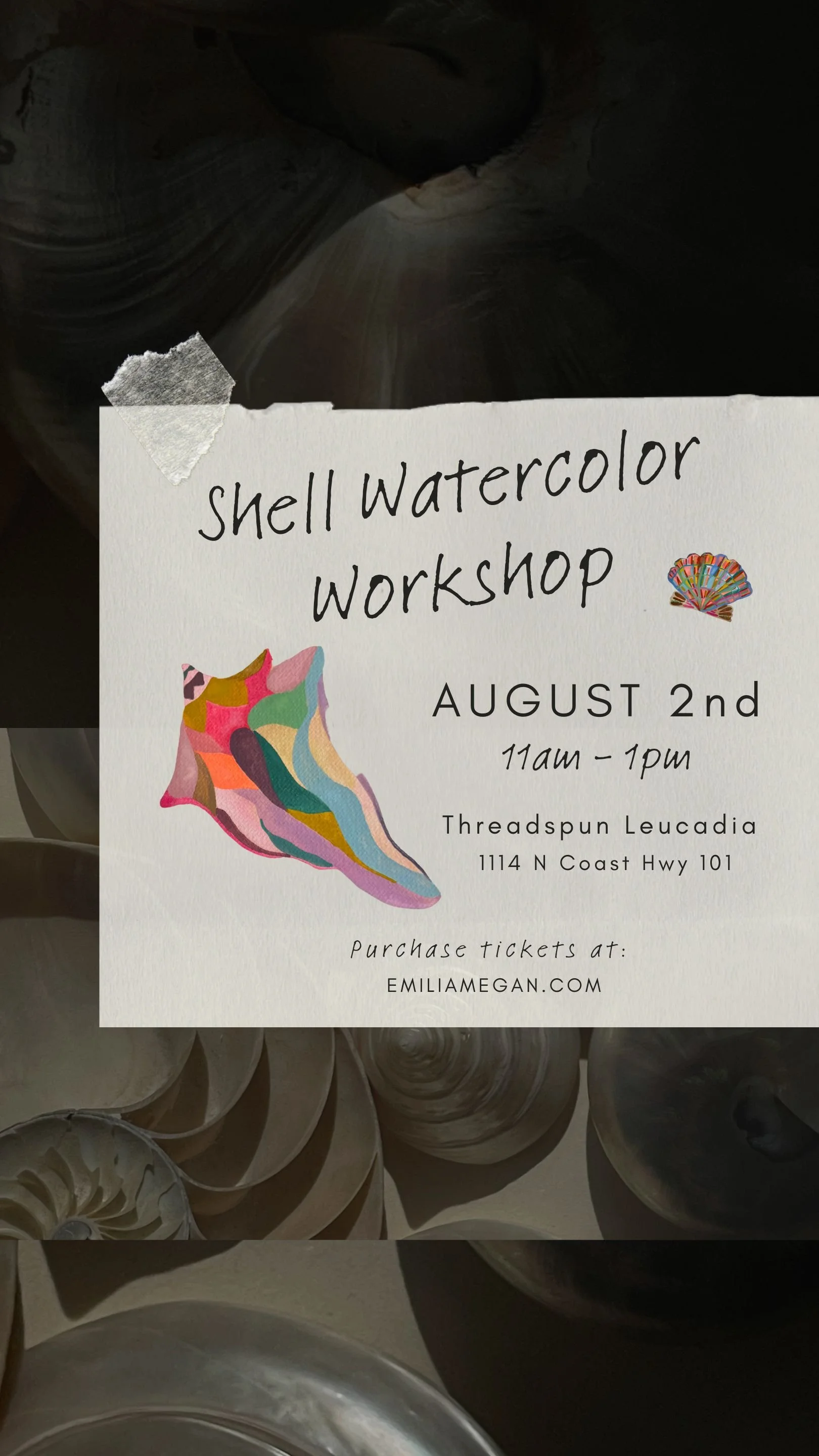 Shell Watercolor Workshop