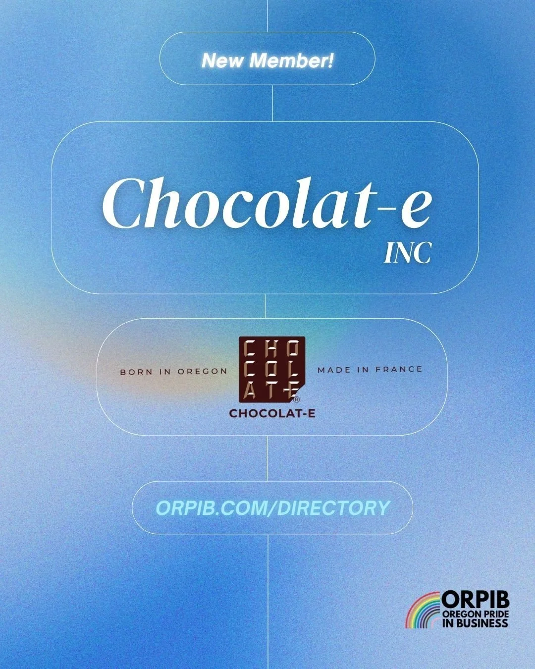 🍫✨ Welcome Chocolat‑e Inc. to Oregon Pride in Business!
This LGBTQIA+-owned chocolate company is more than delicious&mdash;they're doing good at every step:
🌍 Certified B Corp &amp; Benefit Corporation for Good 
🌱 Member of 1% for the Planet
🎁 Pe