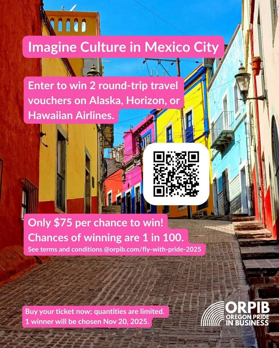 🍀 Enter to win two (2!) travel vouchers good for roundtrip airfare on Alaska, Horizon, or Hawaiian Airlines, to any destination they serve in Hawaii, North America, or Central America. Raffle tickets are just $75 each and only 100 will be sold. 

🇲