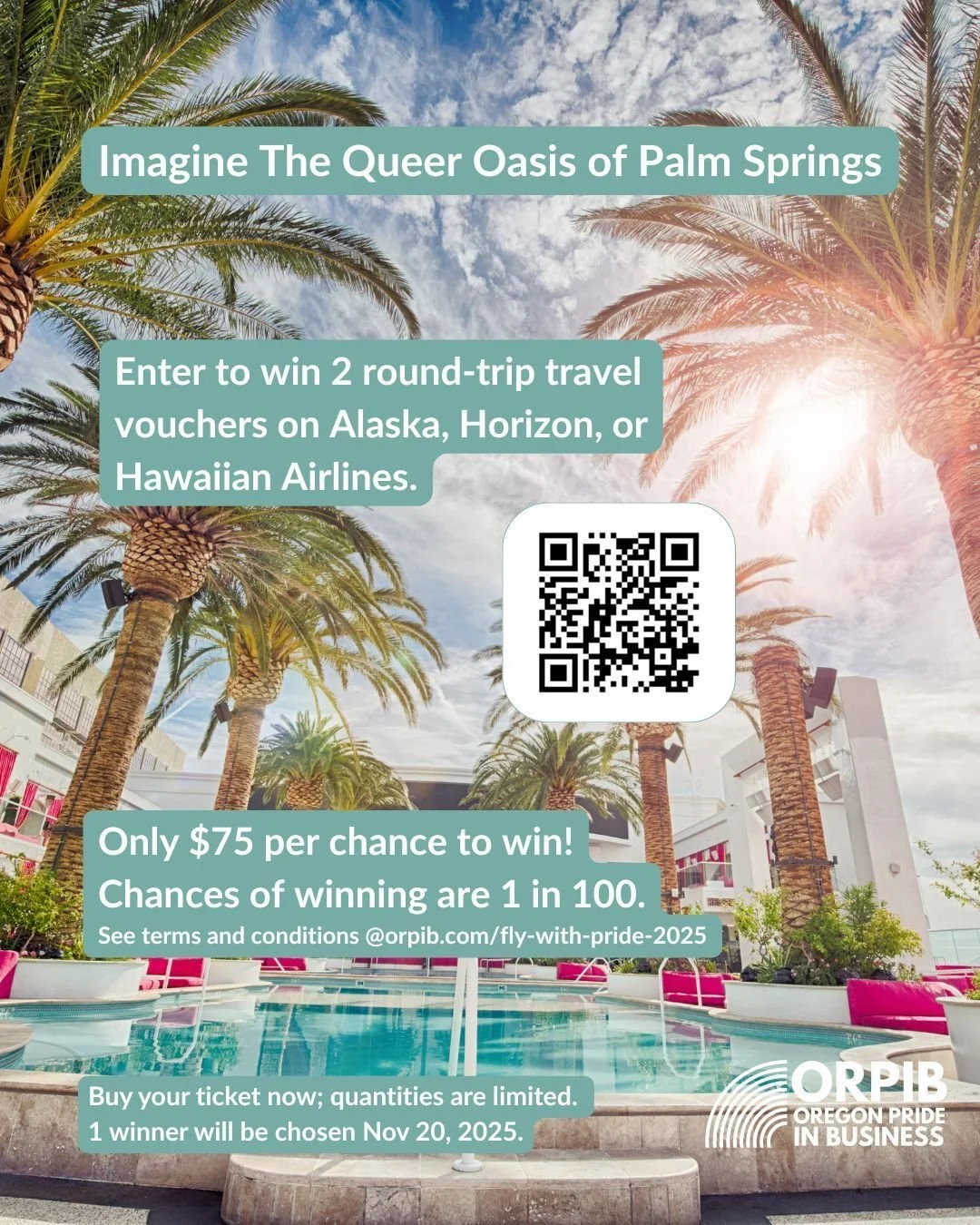⏰ Enter to win two (2!) travel vouchers good for roundtrip airfare on Alaska, Horizon, or Hawaiian Airlines, to any destination they serve in Hawaii, North America, or Central America. Raffle tickets are just $75 each and only 100 will be sold. 

🌴 