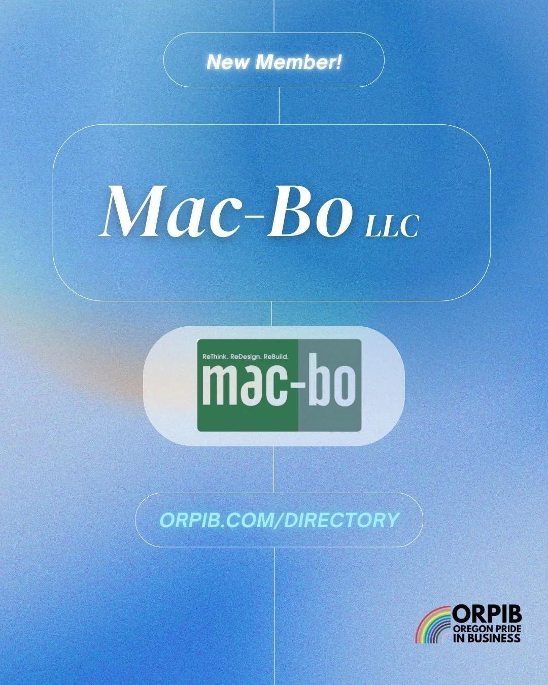 Welcome back to ORPIB, Mac-Bo LLC! 

Mac-Bo is a General Contractor Design/Build Specializing in home remodeling. Originally licensed as MacArthur Booth Constructors, their vendors and subcontractors quickly began calling them Mac-Bo, and it stuck. 
