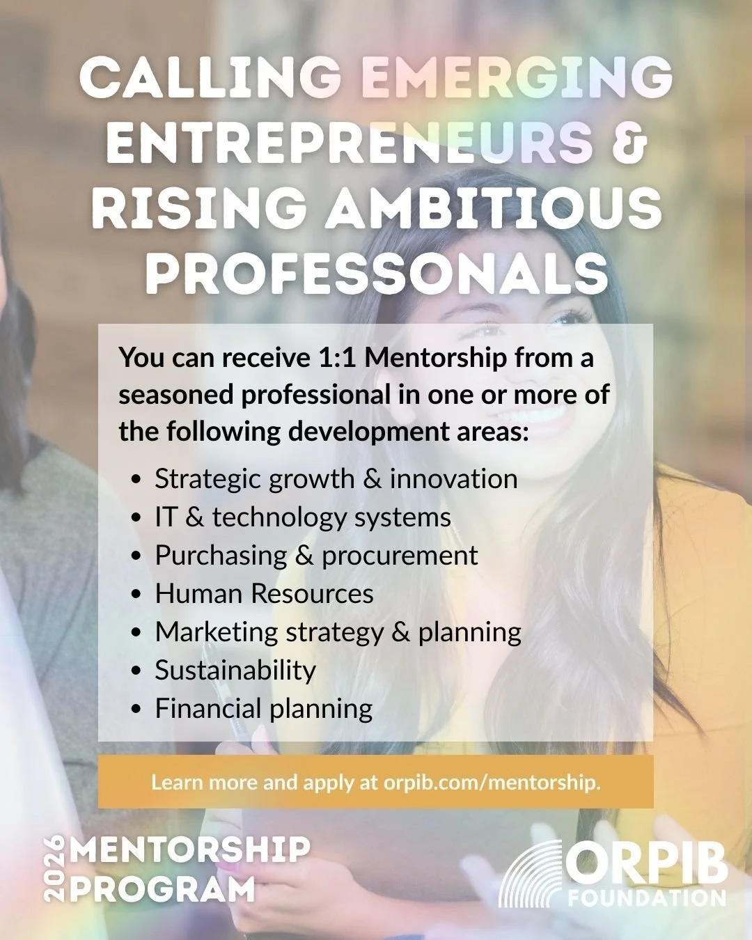 💫 Calling the next generation of queer business leaders!! 
Get matched with a mentor from your community who can provide perspective, strategic insight, and thoughtful feedback across areas such as growth planning, operations, marketing, people mana