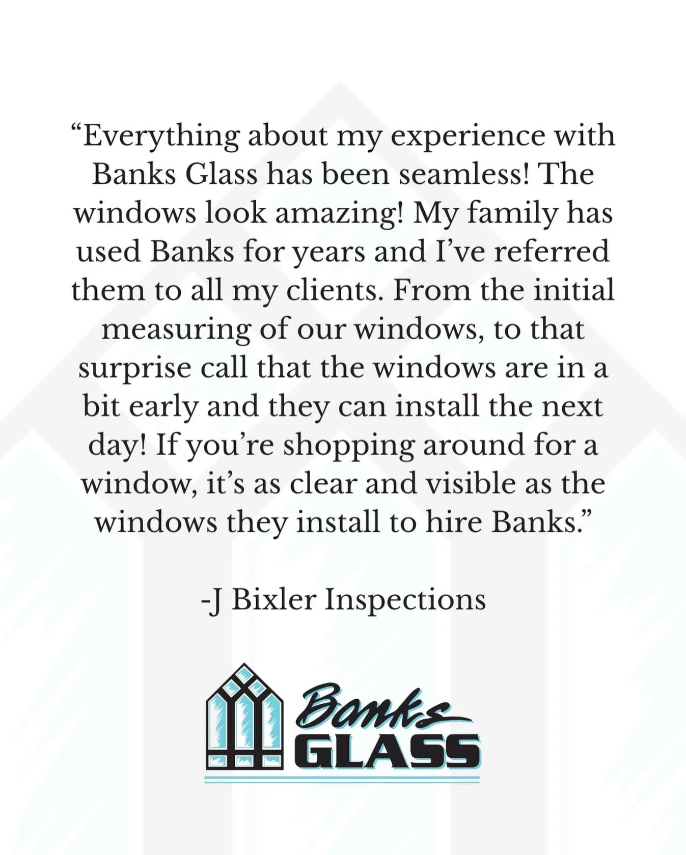 Thank you for your continued business! @jbixlerinspections ✨

#BanksGlass 
#TuolumneCounty