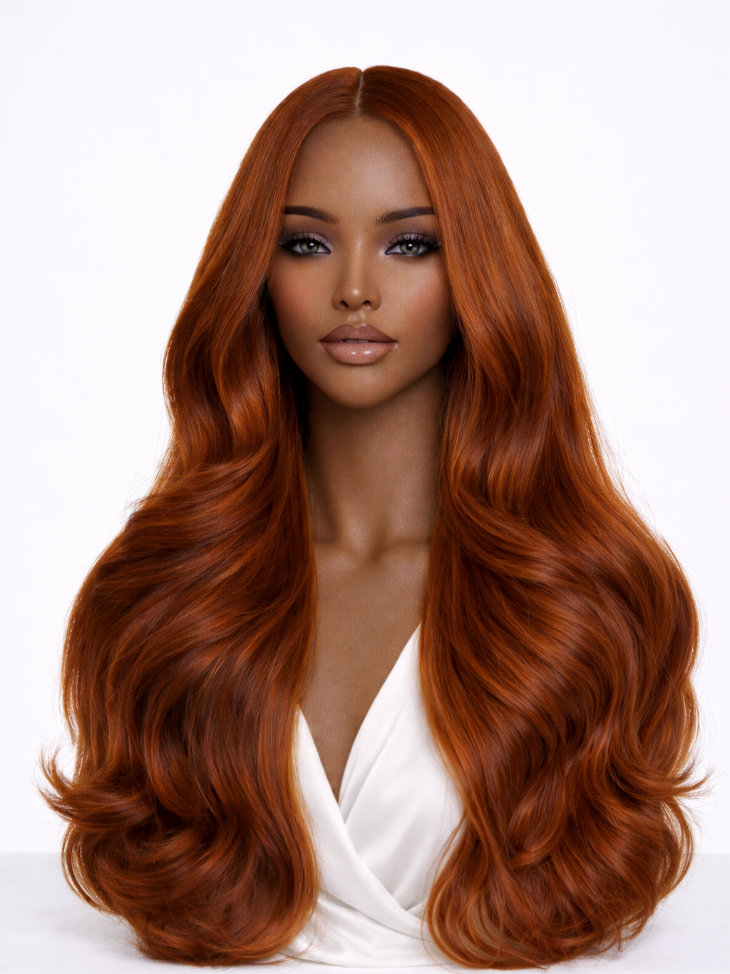 Fallen - Glueless Copper  Lace Top Wig - Wavy