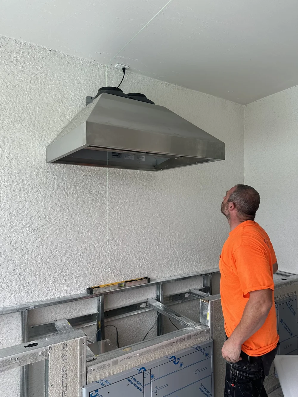 In Progress: Hood vent installation, ducted through the roof - Southwest Florida