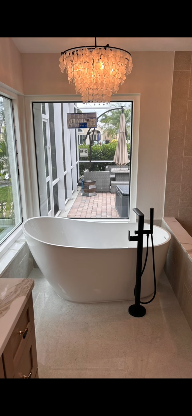 Freestanding tub with a view - master bath Vanderbilt Lakes, Bonita Springs FL