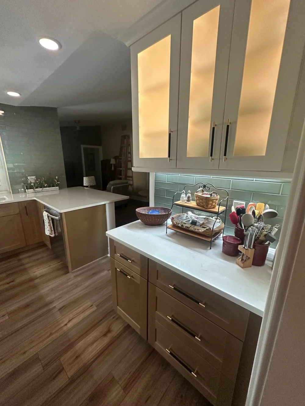 After: In-cabinet and under-cabinet lighting package - kitchen remodel Fort Myers FL