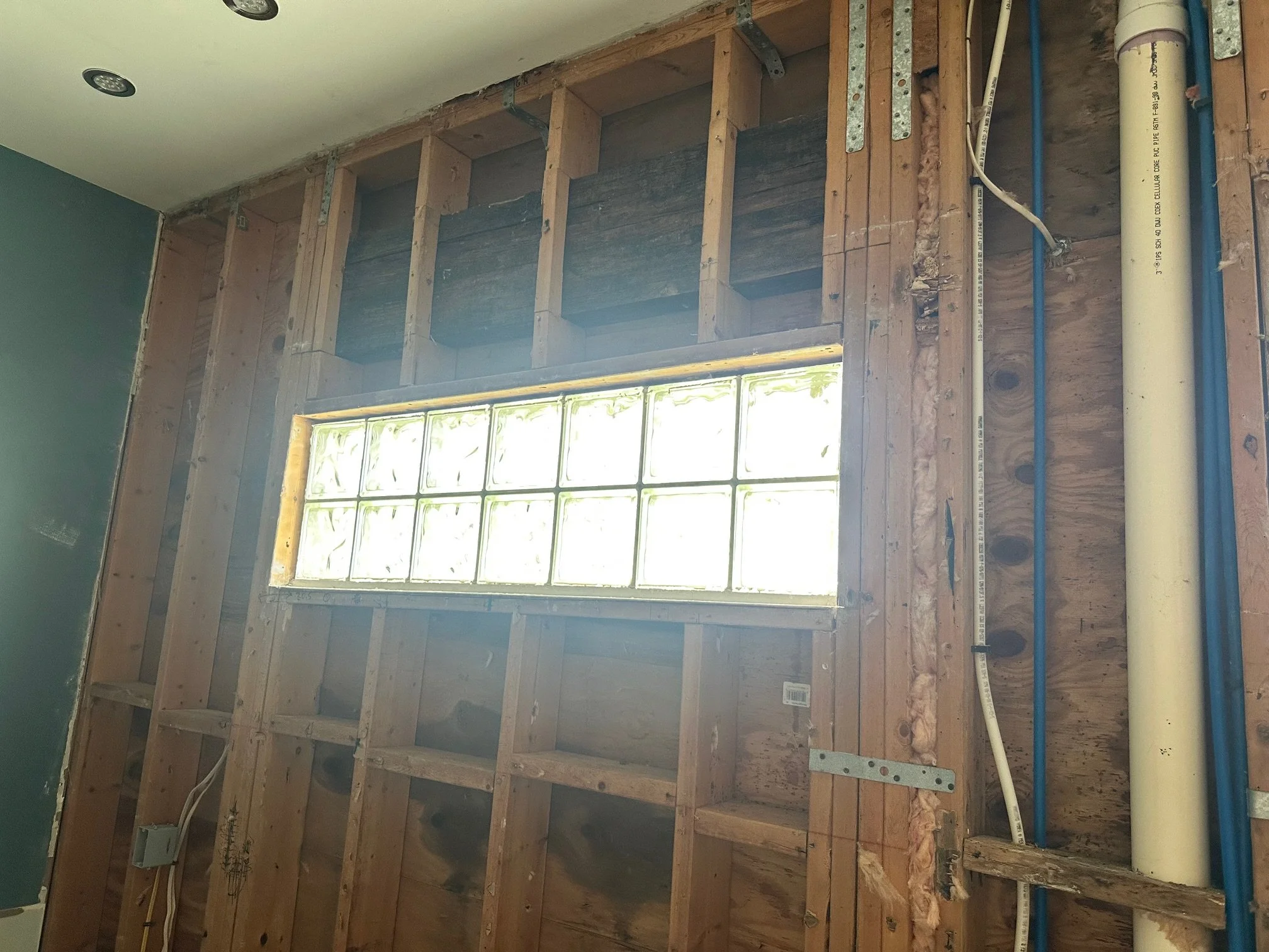 DURING: Removed Glass Blocks