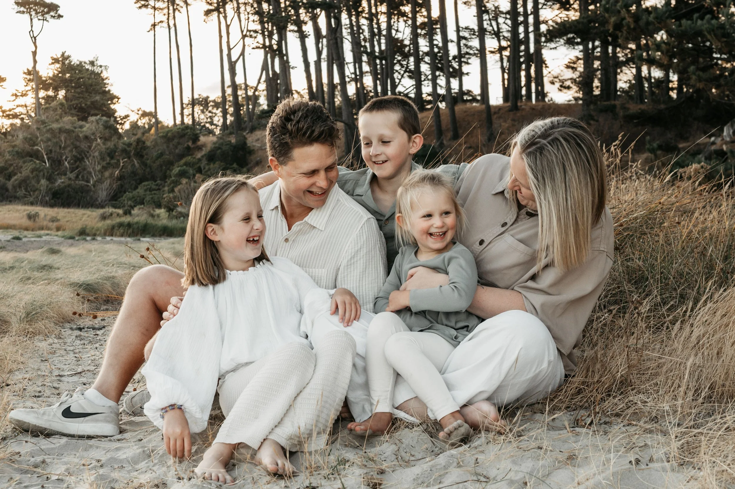 A family joking and laughing together