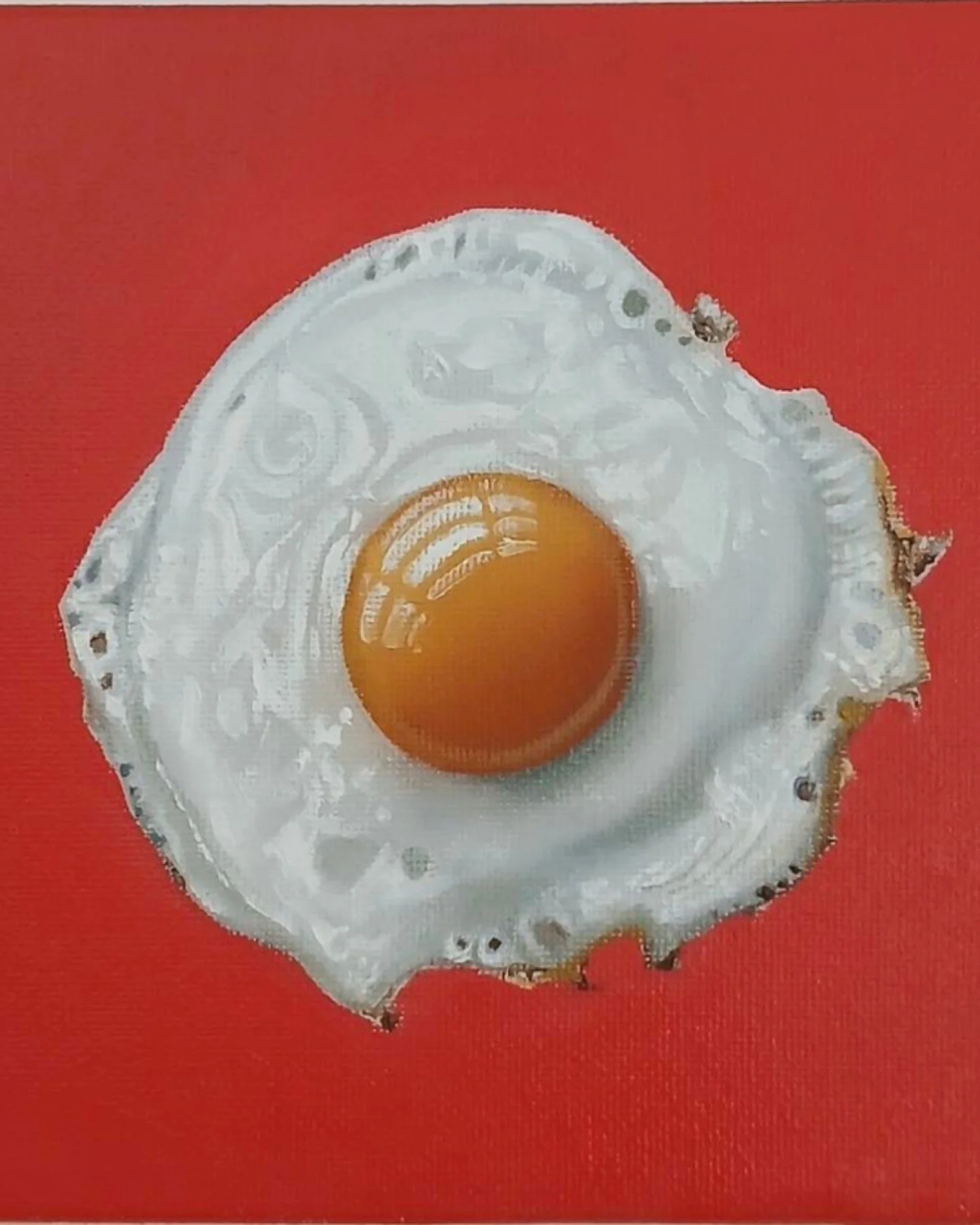 @daniel.halksworth is known for his paintings of eggs. In the span of 5 years, he has painted and sold over 700 egg paintings. Each egg is unique, fried by his girlfriend, Caz, and painted by him. What started as a Tinder date became a success story.