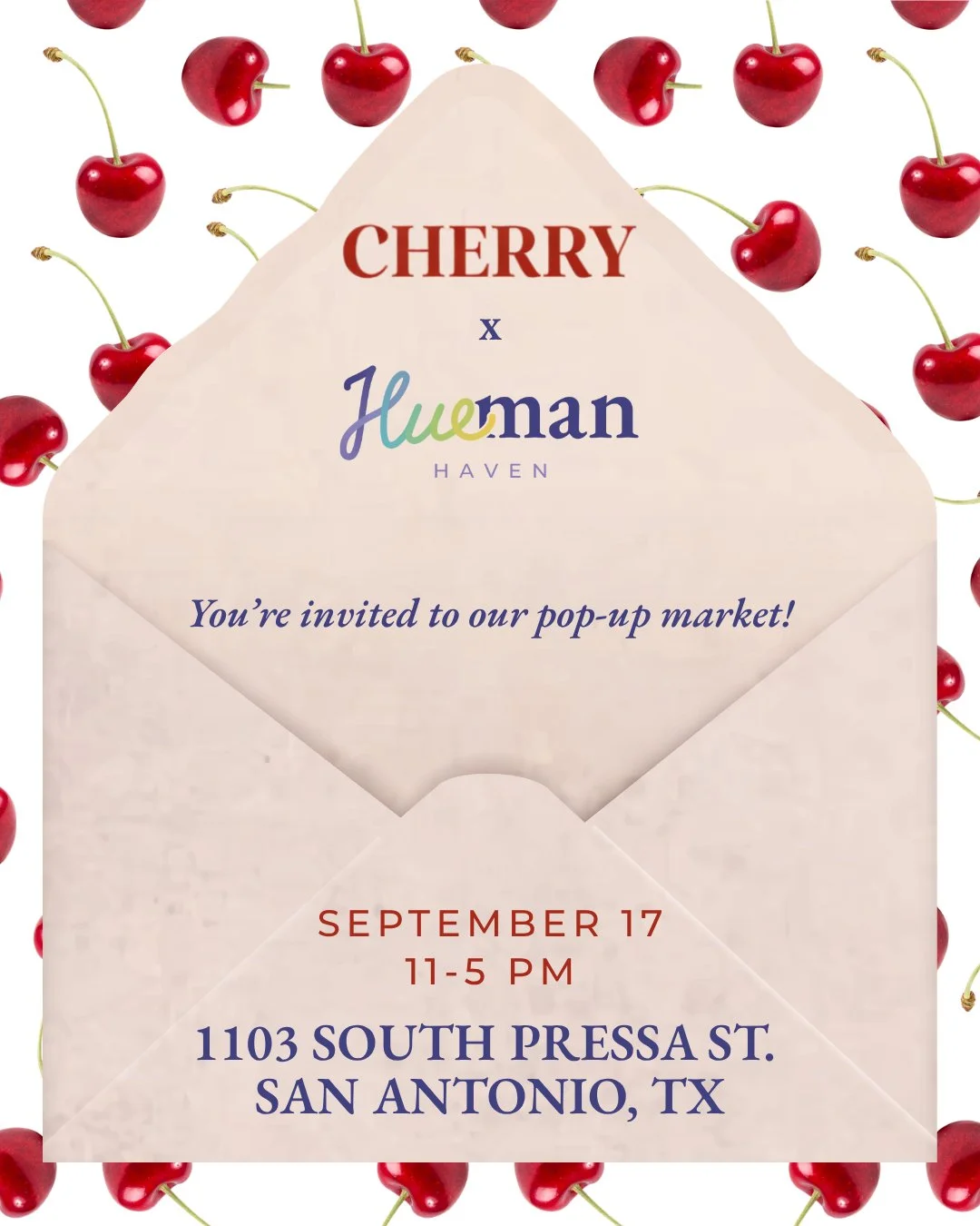 *THE POP-UP DATE HAS BEEN CHANGED; IT IS ONLY ON SEPTEMBER 17TH NOW

Join us at Cherry&rsquo;s Pop-Up Market on September 17 from 11 am-5 pm to shop for color, culture, elevated essentials, meaningful gifts, and beautiful jewelry. We&rsquo;re so exci