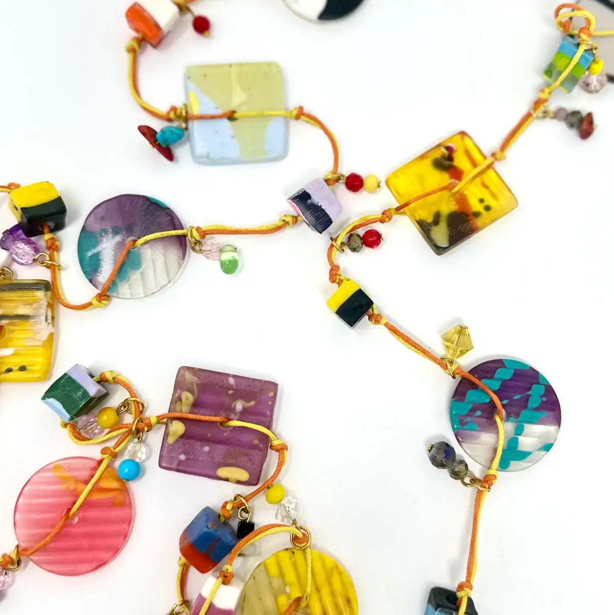 Multi Mosaic Resin Necklace