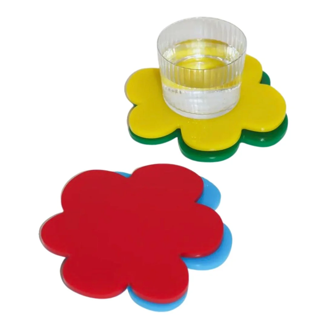 Coaster Set -Red, Blue, Yellow, Green