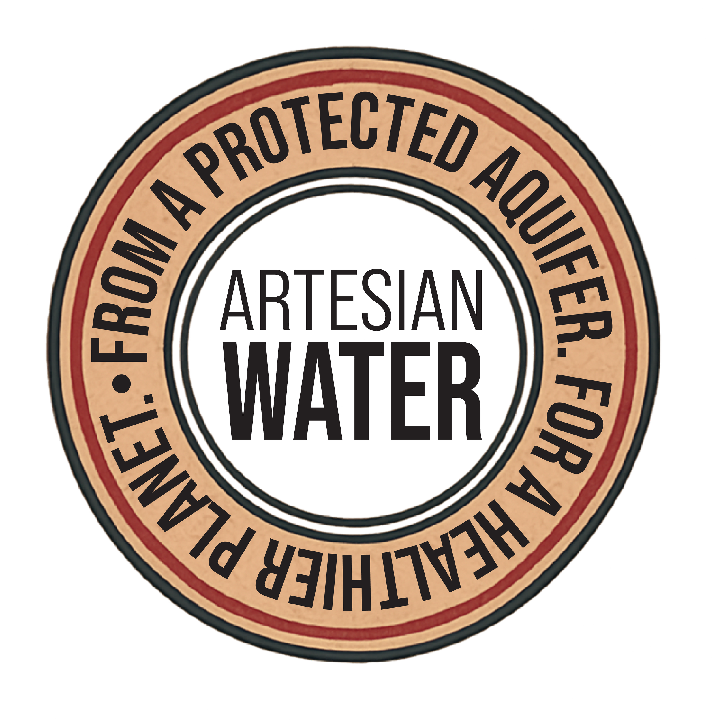 Circular logo with text that reads 'LAMELEF. From a protected qualifier. For a healthy artisan water'.