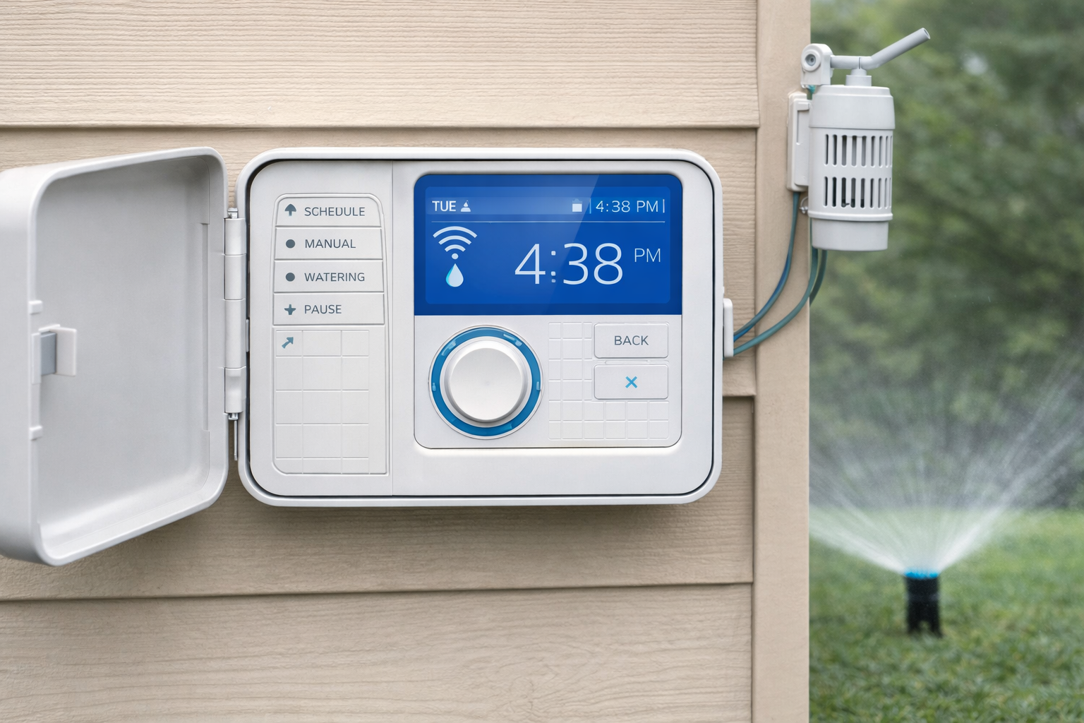 man installing retaining wall and sod for erosion control