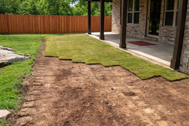 grading yard for sod installation