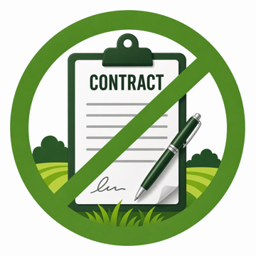 No contracts required for lawn mowing services